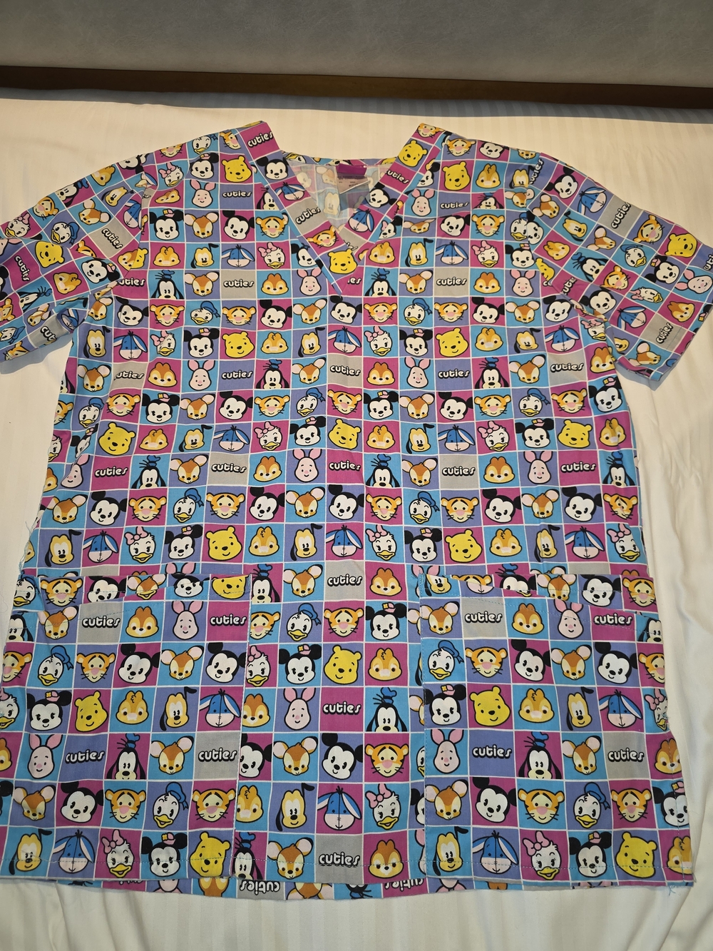 Disney Kids Cartoon Character Button-Front Top - Pink, Blue, Yellow